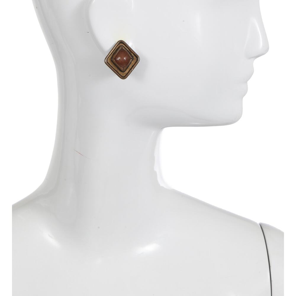 Chanel brass & cabochon earrings
